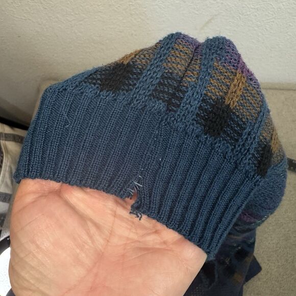 VTG Magaccio Sweater Men XL Blue Made In Italy Cotton Blend Grandpa Core Retro - Picture 10 of 10